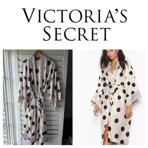Victoria's Secret satin polka dot robe long